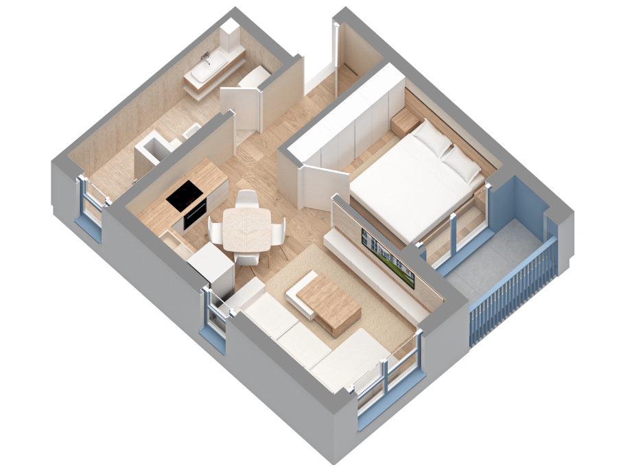 Tirane, shes apartament 1+1+Ballkon Kati 2, 55 m² 72.000 € 