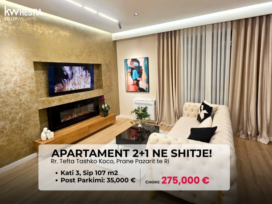 Tirane, shitet apartament 2+1 Kati 3, 107 m² 275.000 € 