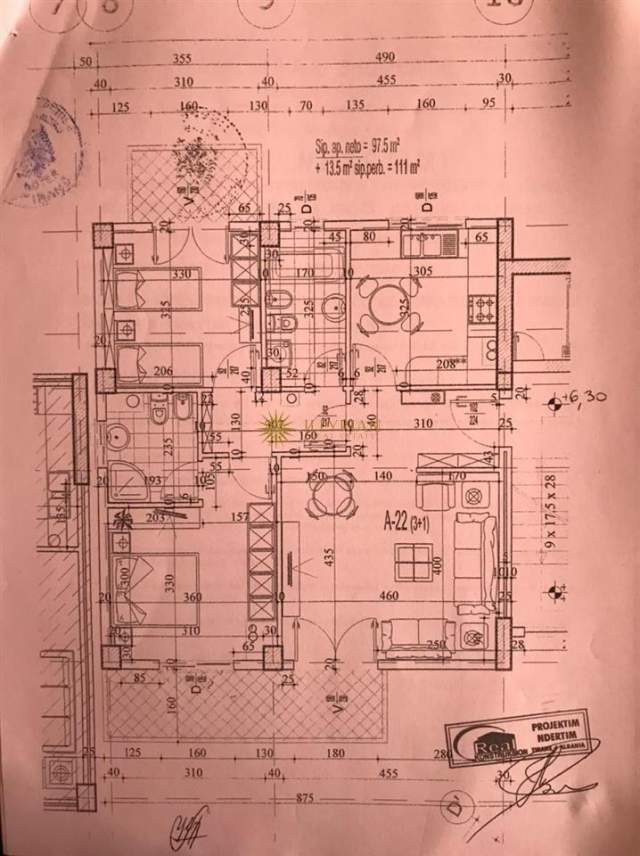 Tirane, shes apartament Kati 3, 111 m² 166.500 Euro