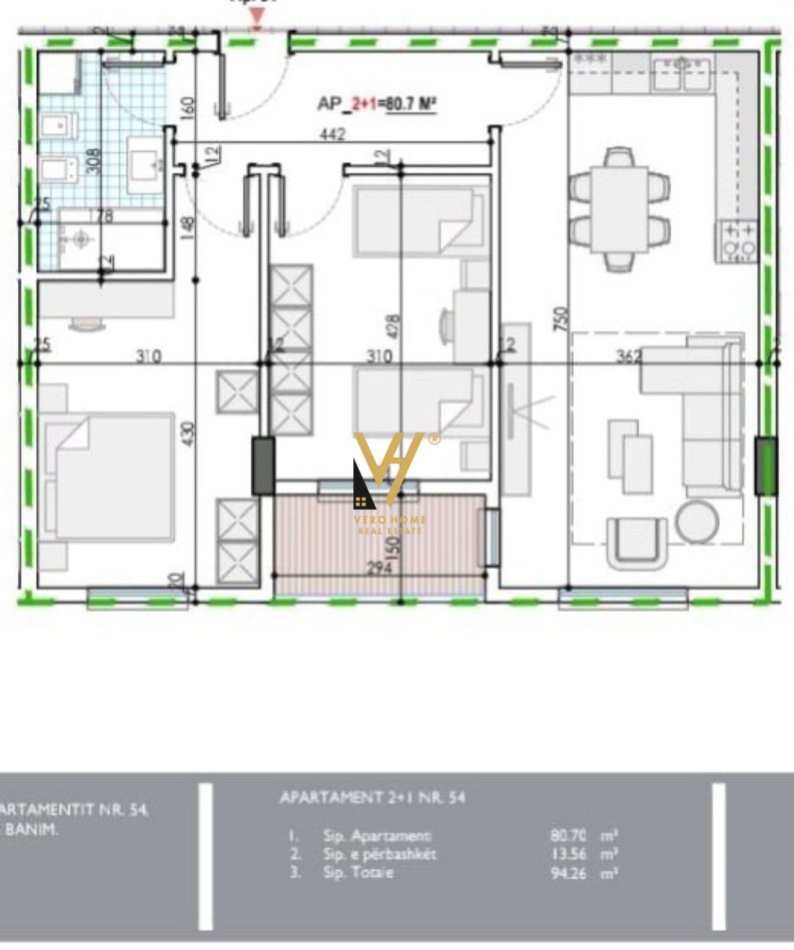 Tirane, shitet apartament 2+1+Ballkon Kati 5, 94 m² 73.000 € (KAMEZ)