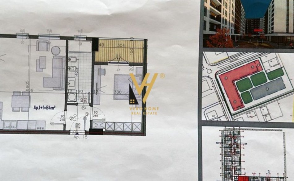 Tirane, shitet apartament 1+1+Ballkon Kati 3, 74 m² 61.000 € (KAMEZ)