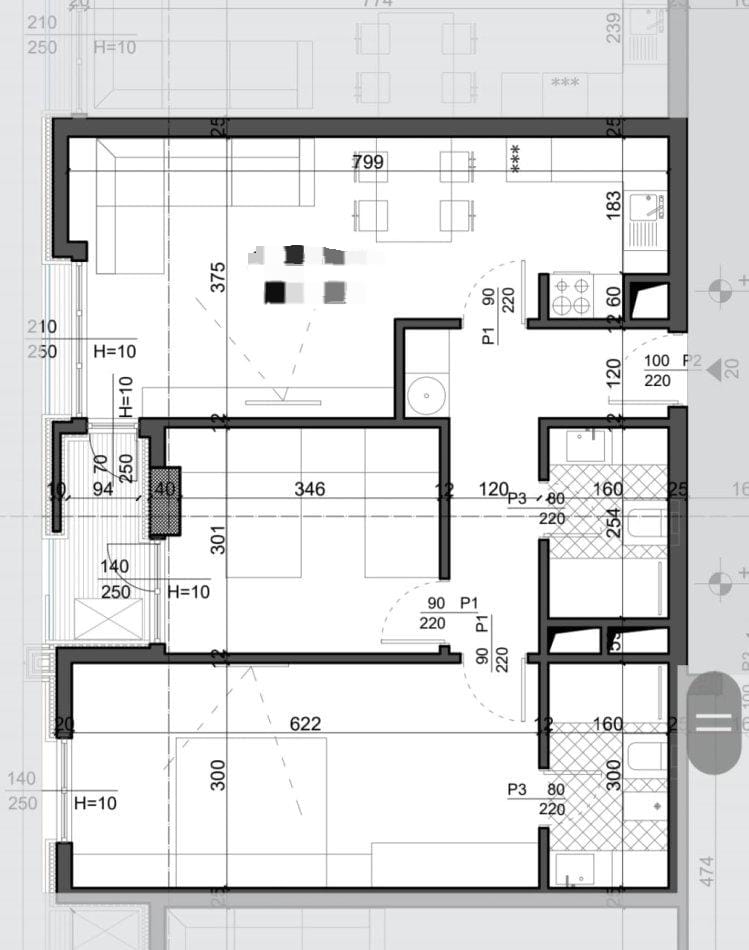 Tirane, shes apartament 2+1 Kati 4, 104 m² 141.000 € (ISH FUSHA E AVIACIONIT)