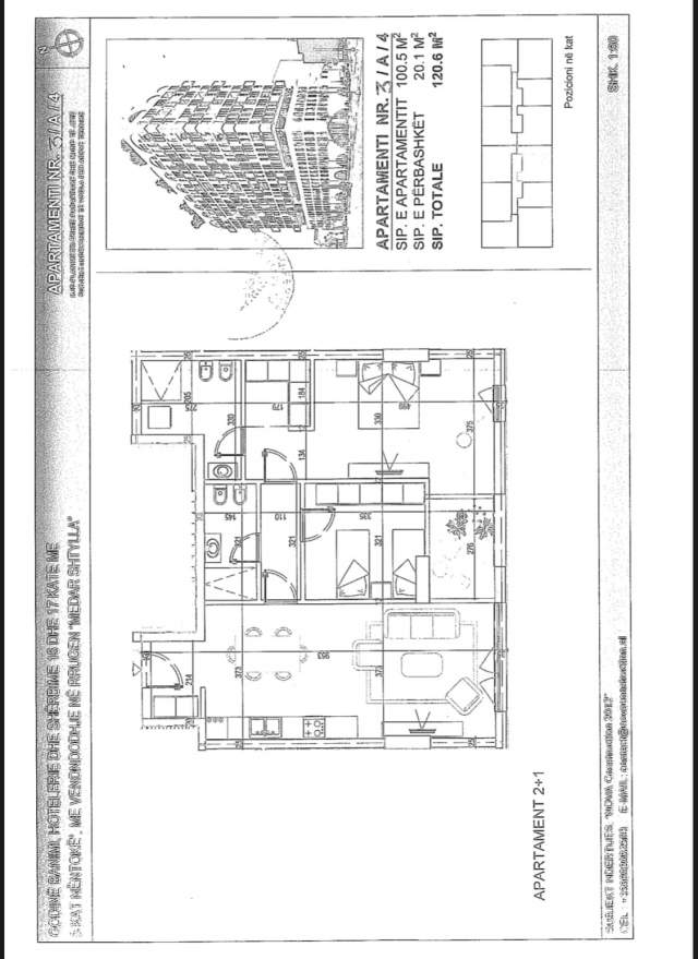 Tirane, shitet apartament 3+1 Kati 5, 86 m² 137.600 Euro (Medar Shtylla)