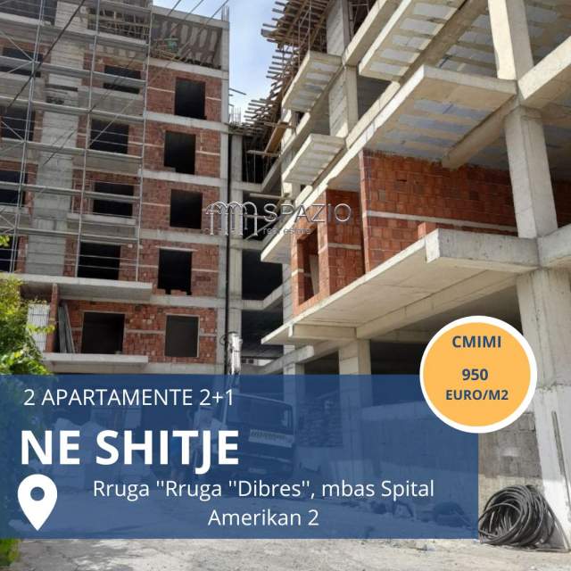 Tirane, shitet apartament 2+1+BLK Kati 2, 107 m² 950 Euro/m² (Rruga Dibres)