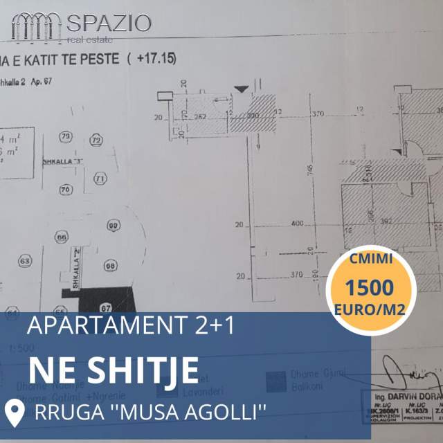 Tirane, shitet apartament 2+1+BLK Kati 5, 126 m² 1.500 Euro/m² (Rruga ''Musa Agolli'')