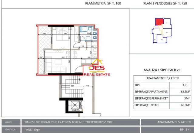 Vlore, shitet apartament Kati 2, 68 m² 75.350 Euro (Rruga Çamëria, Vlorë)