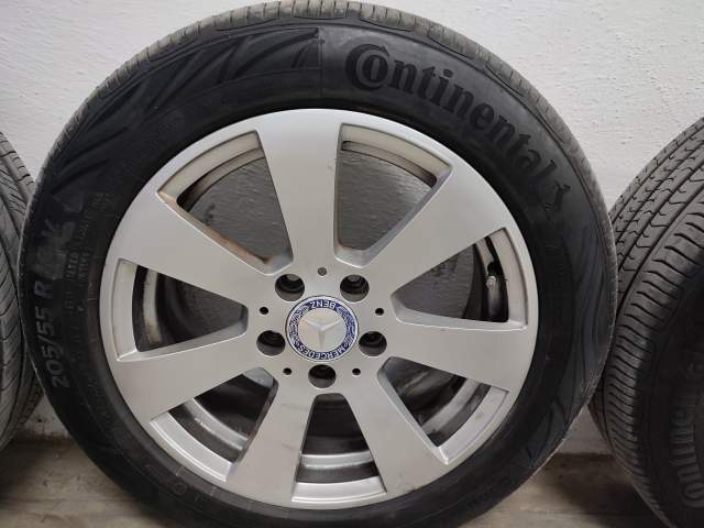 Tirane, Disqe alumini 16" + goma Continental 205x55x16 per Benz, 300 euro