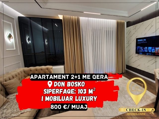 Tirane, jepet me qera apartament 2+1+A+BLK Kati 3, 103 m² 800 Euro (Don Bosko)