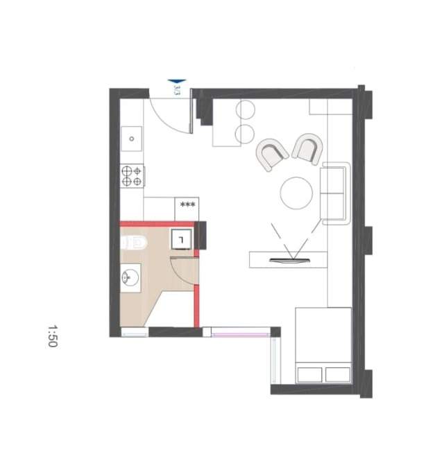 Tirane, shitet apartament 1+1 Kati 3, 47 m² 56.000 Euro (Rruga Mihal Grameno)