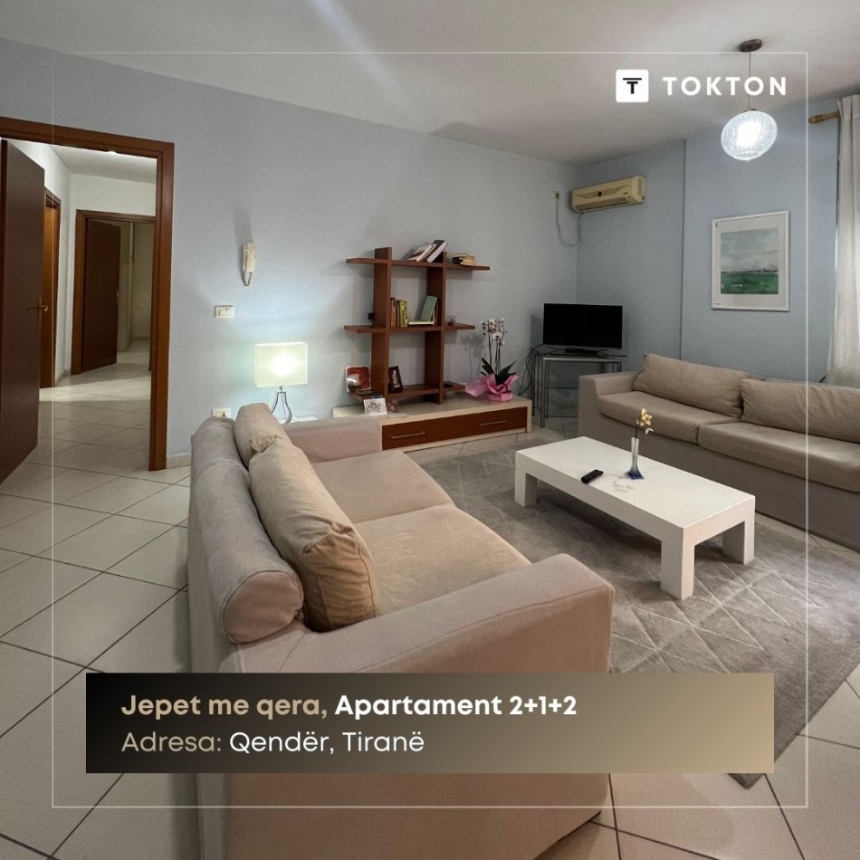 Tirane, jepet me qera apartament 2+1 Kati 9, 100 m² 800 € (Qendër, Tiranë, TT 1453)