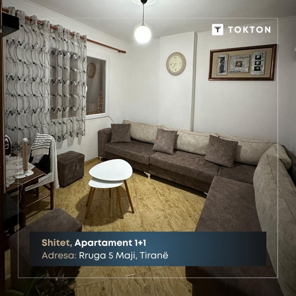 Tirane, shitet apartament 1+1 Kati 2, 37 m² 60.000 € (Rruga 5 Maji, Tiranë, TT 1472)