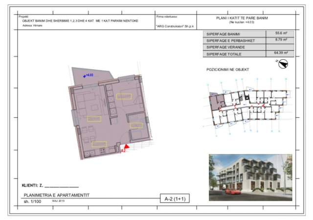 Vlore, shes apartament 1+1 Kati 2, 65 m² 57.951 Euro (Himare - Qender)