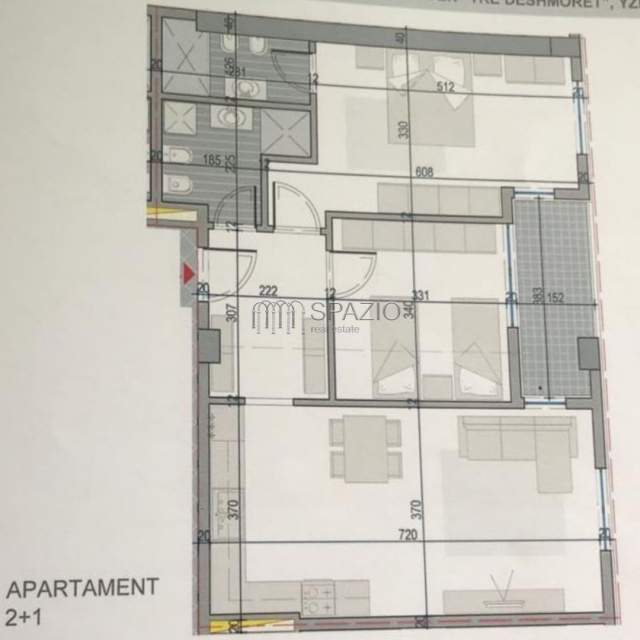 Tirane, shitet apartament 2+1+BLK Kati 6, 103 m² 88.000 Euro (Rruga: "Tre Deshmoret")