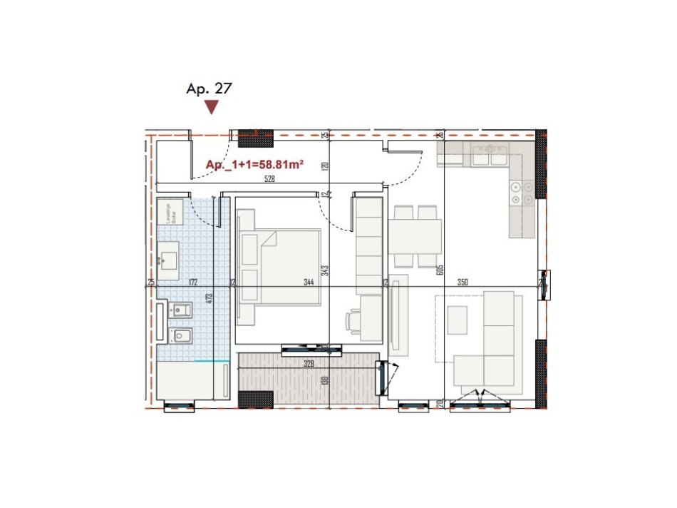Tirane, shitet apartament 1+1, Kati 4, 67 m² 70350 € (Paskuqan)