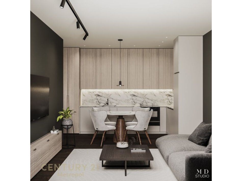 Tirane, jepet me qera apartament 1+1 Kati 2, 65 m² 600 € ( Vendndodhja: Unaza e Re, Rezidenca Future Home, Tiranë)
