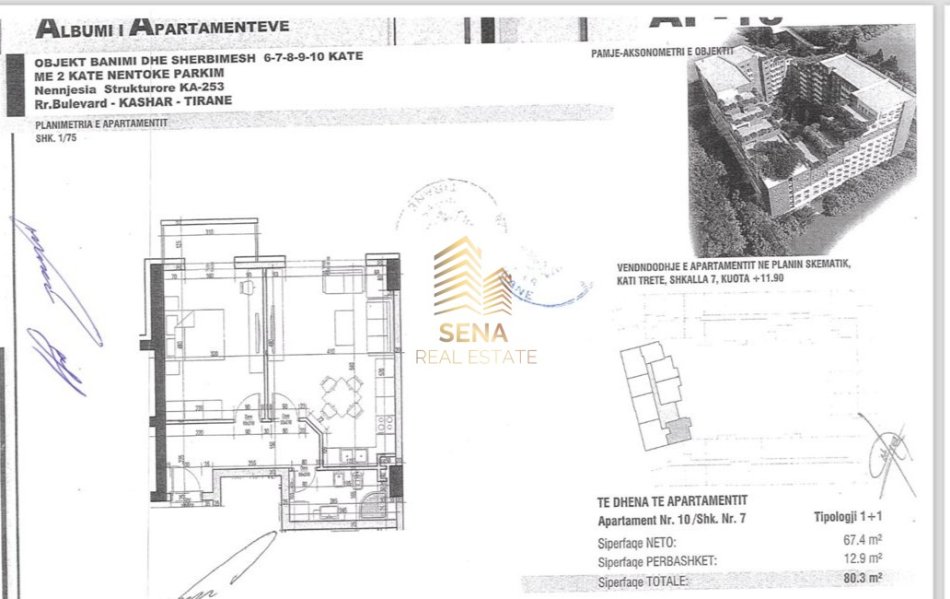 Tirane, shitet apartament 1+1+Ballkon Kati 3, 68 m² 96,400 € (Rruga Mikel Maruli)