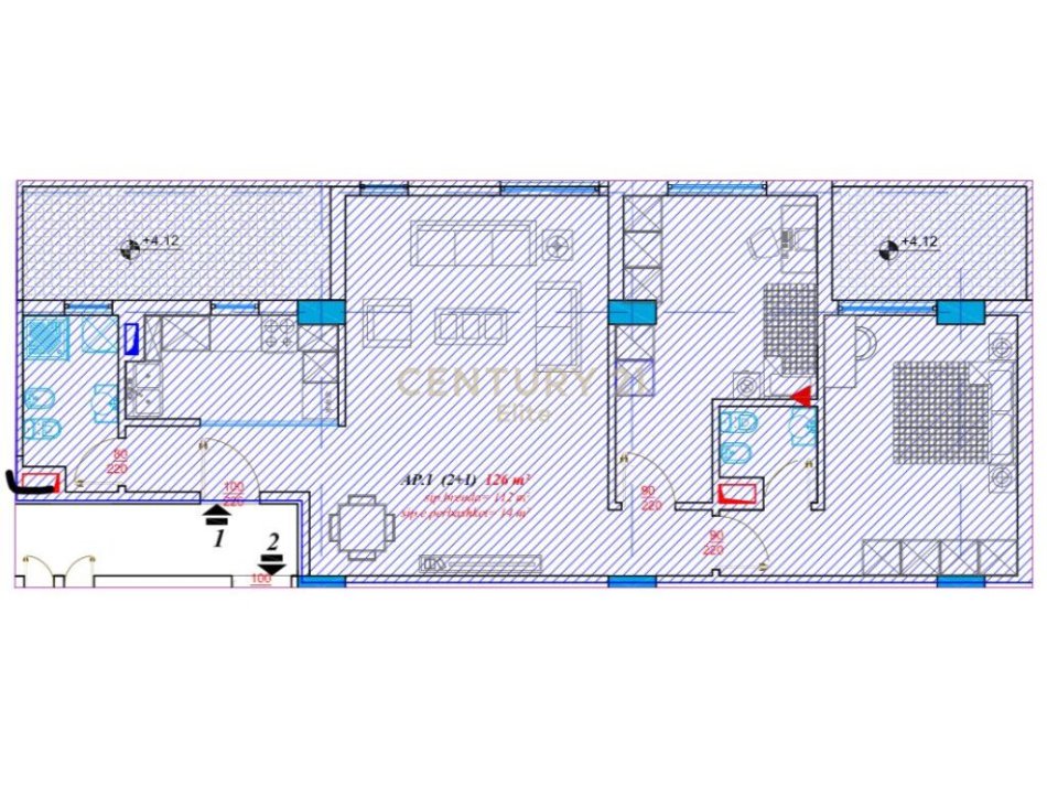 Tirane, shitet apartament 2+1 Kati 8, 126 m² 325.000 € (Rruga e Kavajes)