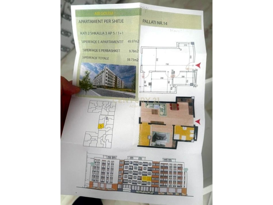 Durres, shitet apartament 1+1 Kati 3, 60 m² 65.000 € (golem)