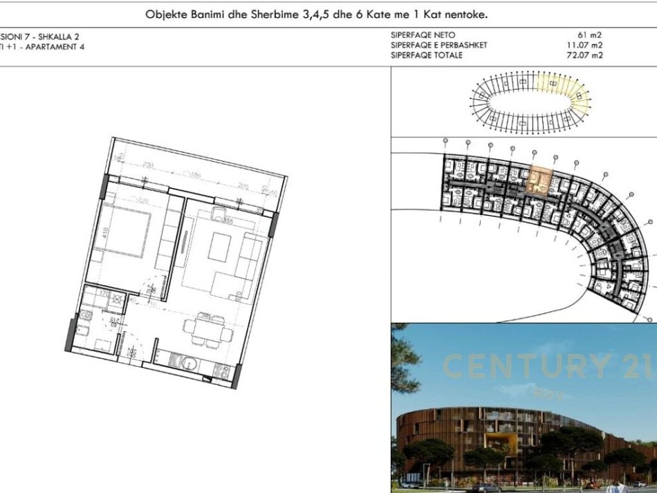 Durres, shitet apartament 1+1 Kati 2, 72 m² 61.260 € (RESIDENCA EON&quot; ne GOLEM!)