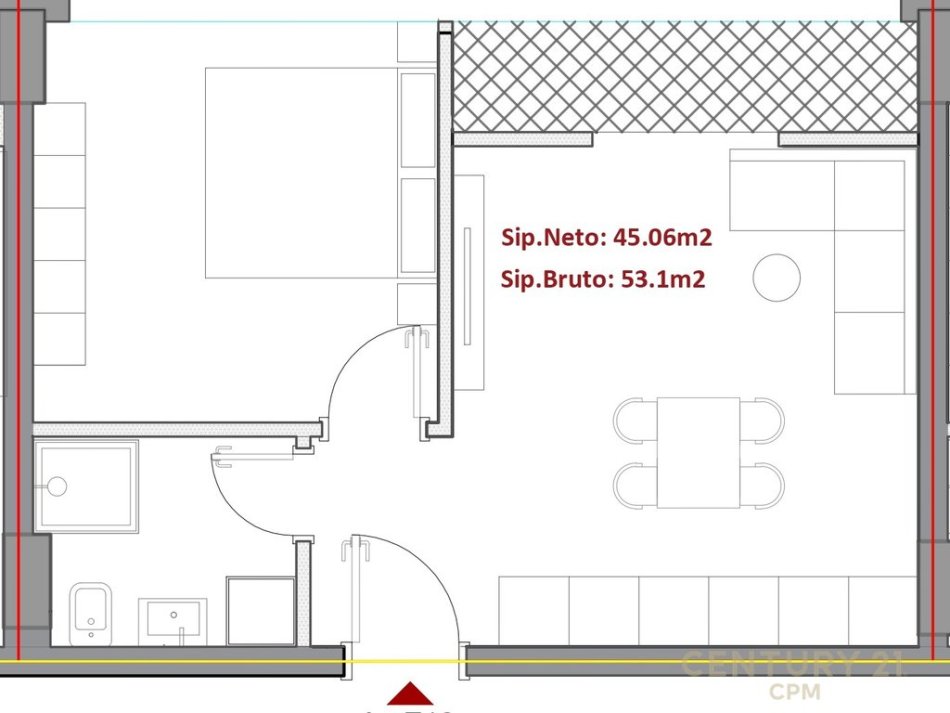 Tirane, shitet apartament 1+1 Kati 3, 53 m² 85.000 € (rruga 5 maj)
