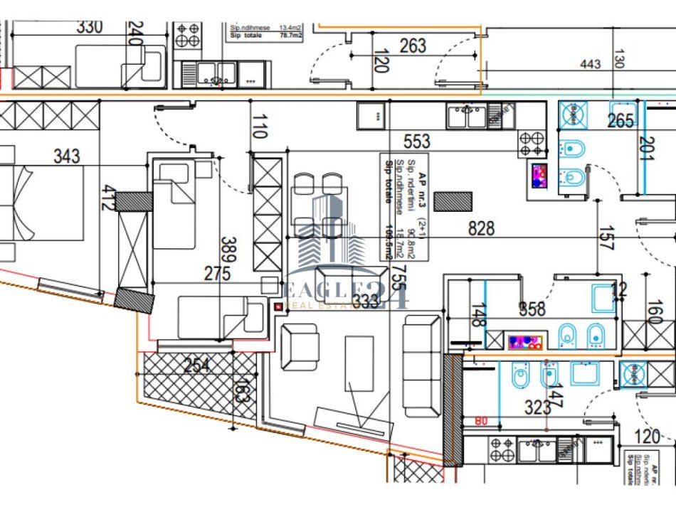 Tirane, shes apartament 2+1+Ballkon Kati 1, 110 m² 175.000 € (ALI DEMI)