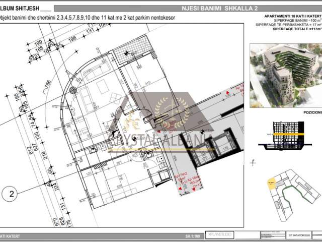 Tirane, shitet apartament 2+1+BLK Kati 4, 117 m² 1.550 Euro/m2 (Bulevardi "Bajram Curri")