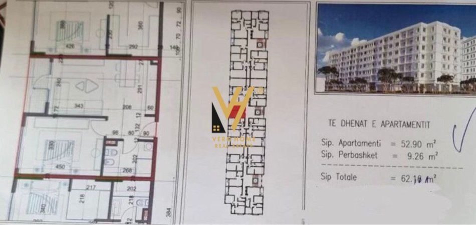 Tirane, shitet apartament 1+1+Ballkon Kati 2, 62 m² 47.865 € (KAMEZ)
