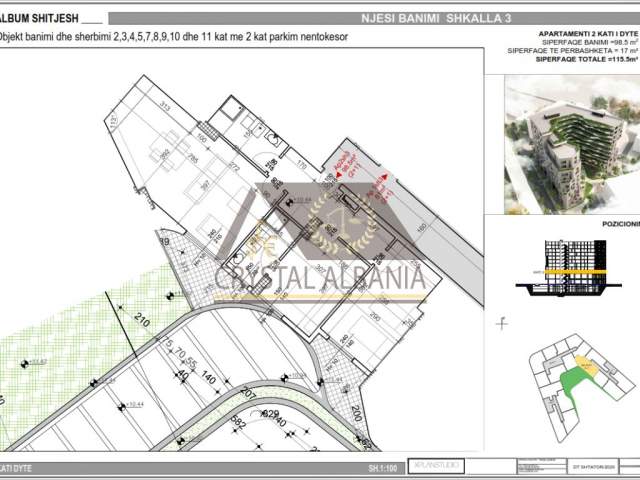 Tirane, shitet apartament 2+1+BLK Kati 2, 115 m² 1.550 Euro/m2 (Bulevardi Bajram Curri)
