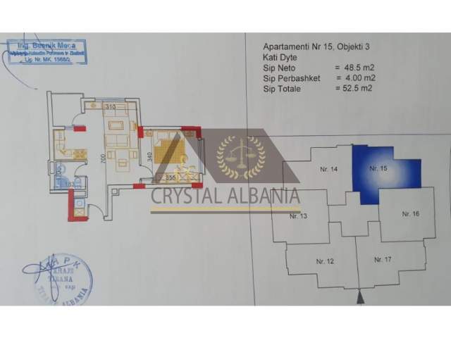 Gjiri Lalezit, shitet apartament 1+1+BLK Kati 2, 52 m² 1.550 Euro/m2 (Gjiri I Lalzit)