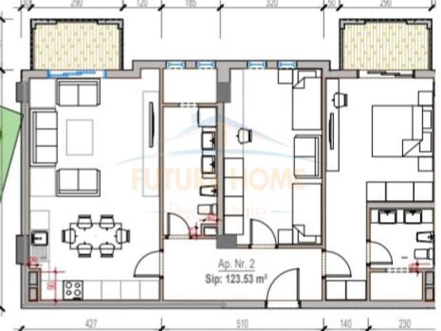 Tirane, shitet apartament 2+1+BLK Kati 1, 123 m² 197.648 Euro (Rruga Hiqmet Buzi, Sauk.)