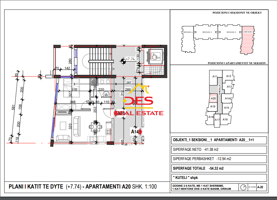 Vlore, shitet apartament 2+1+Ballkon, Kati 2, 89 m² (Orikum)