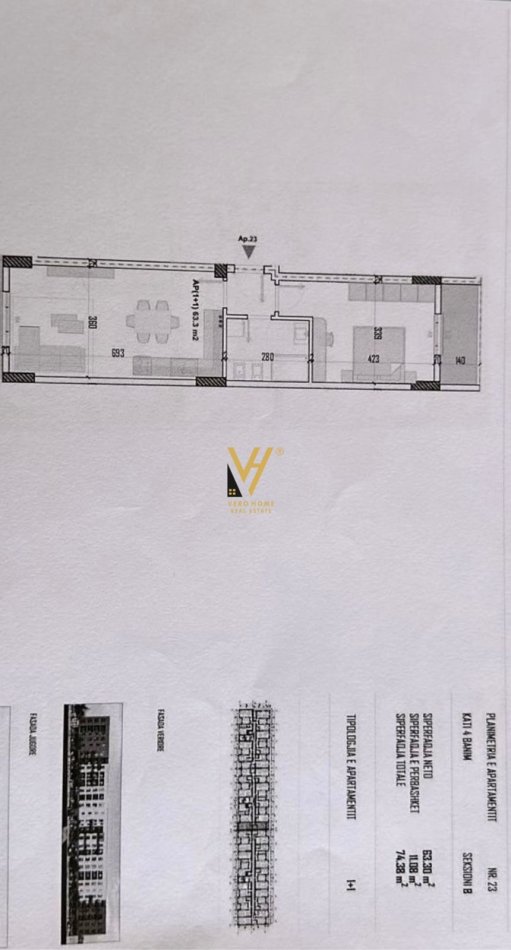 Tirane, shitet apartament 1+1+Ballkon Kati 4, 74 m² 58.000 € (KAMEZ)