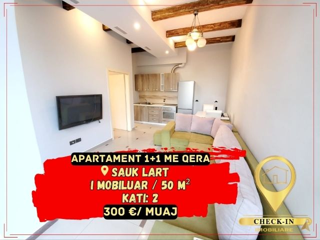 Tirane, jepet me qera apartament 1+1+BLK Kati 2, 50 m² 300 Euro (Sauk)
