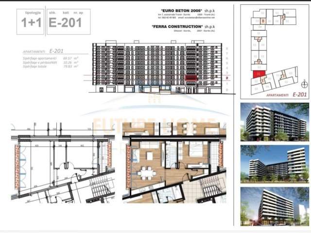 Tirane, shitet apartament 1+1+BLK Kati 4, 96.000 Euro (Rruga Don Bosko)