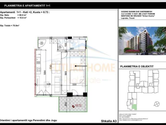 Tirane, shes apartament 1+1+BLK Kati 2, 71 m² 71.000 Euro (rrug dritan hoxha)