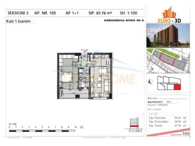 Tirane, shitet apartament 1+1+BLK 68 m² 81.000 Euro (Selite)
