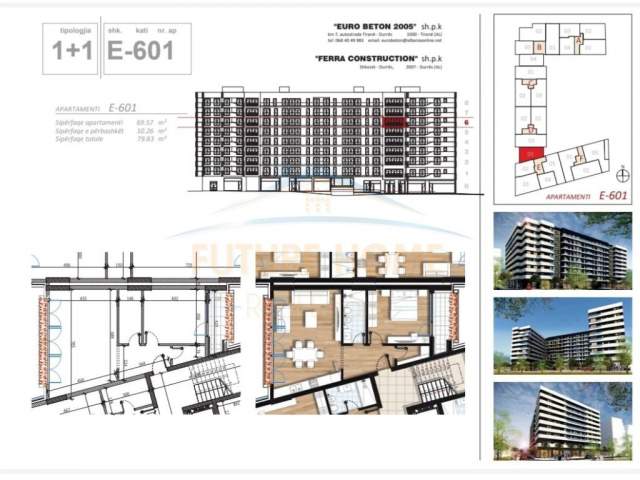 Tirane, shes apartament 1+1 Kati 2, 80 m² 88.000 Euro (laprake)