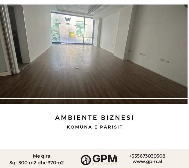 Tirane, jepet me qera ambjent biznesi Kati 0, 300 m², 10 Euro/m2  ne Komume Parisit
