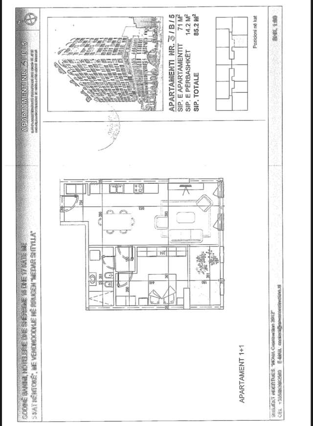 Tirane, shitet apartament 3+1 Kati 5, 86 m² 137.600 Euro (Medar Shtylla)