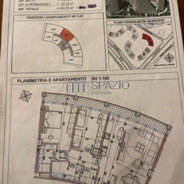Tirane, shitet apartament 2+1+BLK Kati 4, 132 m² 290.000 Euro (Liqeni Artificial)
