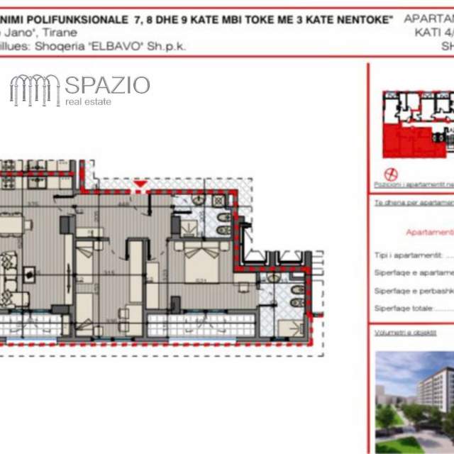 Tirane, shitet apartament 2+1+BLK Kati 6, 116 m² 1.300 Euro/m2 (Bulevardi i Ri)