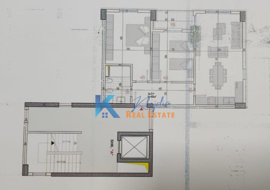 Tirane, shes apartament 2+1+Ballkon Kati 4, 95 m² 78.000 € (Kamez)