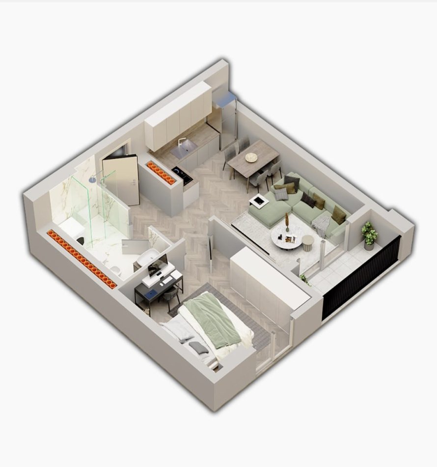 Tirane, shitet apartament 1+1 Kati 5, 58 m² 63.300 € (Univers City)