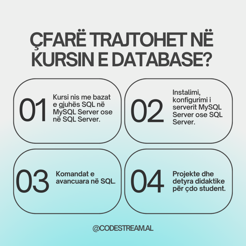 Database në MySQL Server ose SQL Server!