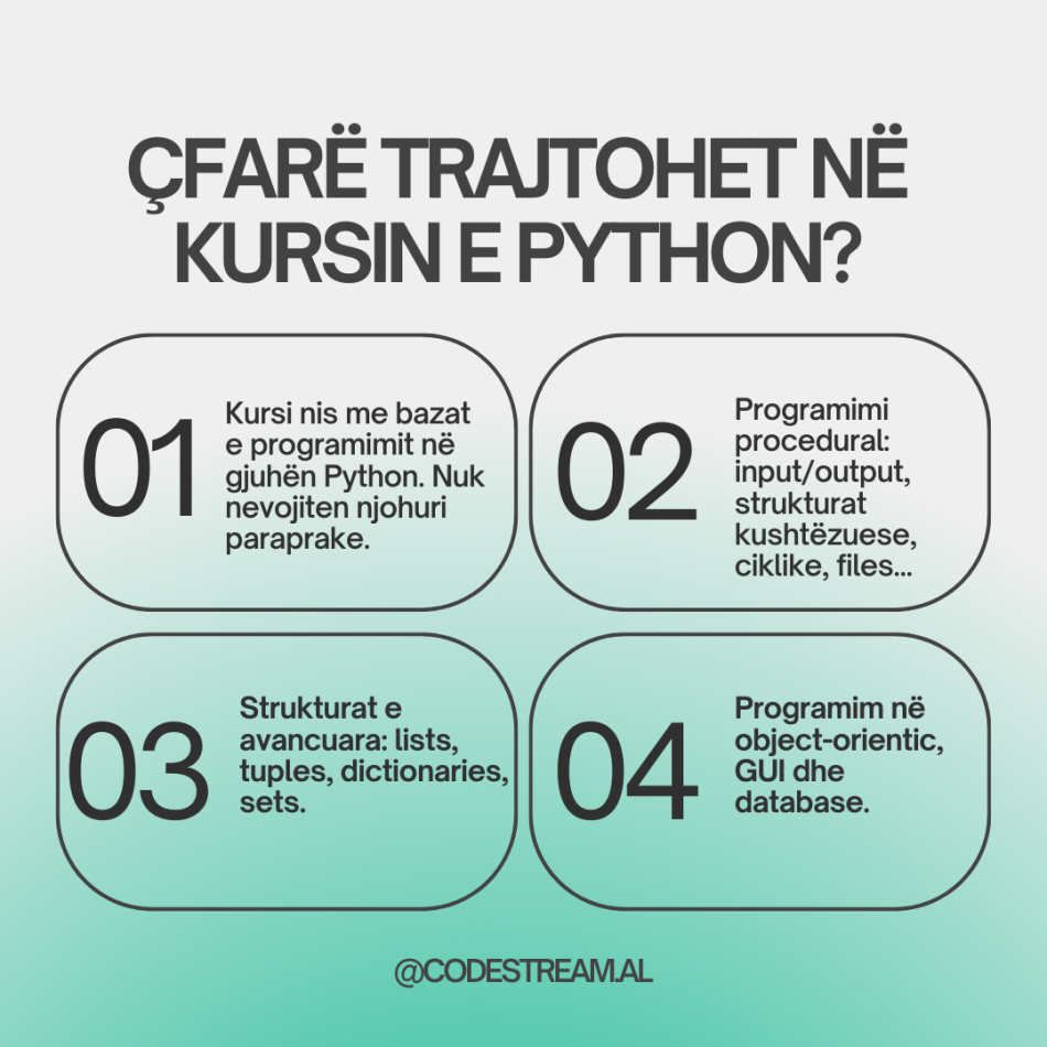 Programim Programim në Python - Software Developer!