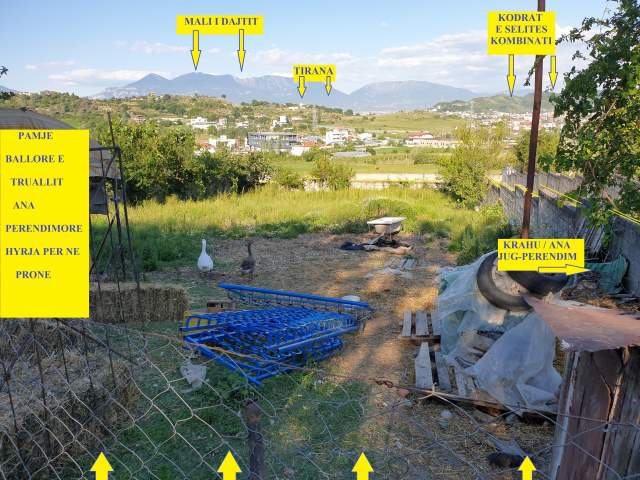 Tirane, Fshati Prush-Okazion Shitet Truall Sip750m²,Cmimi 45'000 € euro, në zonë urbane, afër pyllit me pisha dhe liqenit të Prushit, 7.5km nga qendra