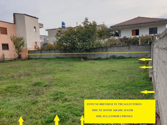 Shitet, Siperfaqe Trualli, ideale për 1-Vilë ose kapanon shërbimesh, 500m², Cmim 55'000€, në të djathtë Autostradës Tiranë-Durrës, rruga dytësore, me kthim tek Skoda & Porsche Albania 5