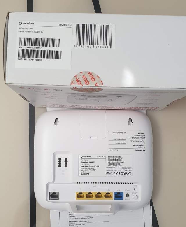 Tirane, shes pajisje Network Vodafone EasyBox 804 75 Euro