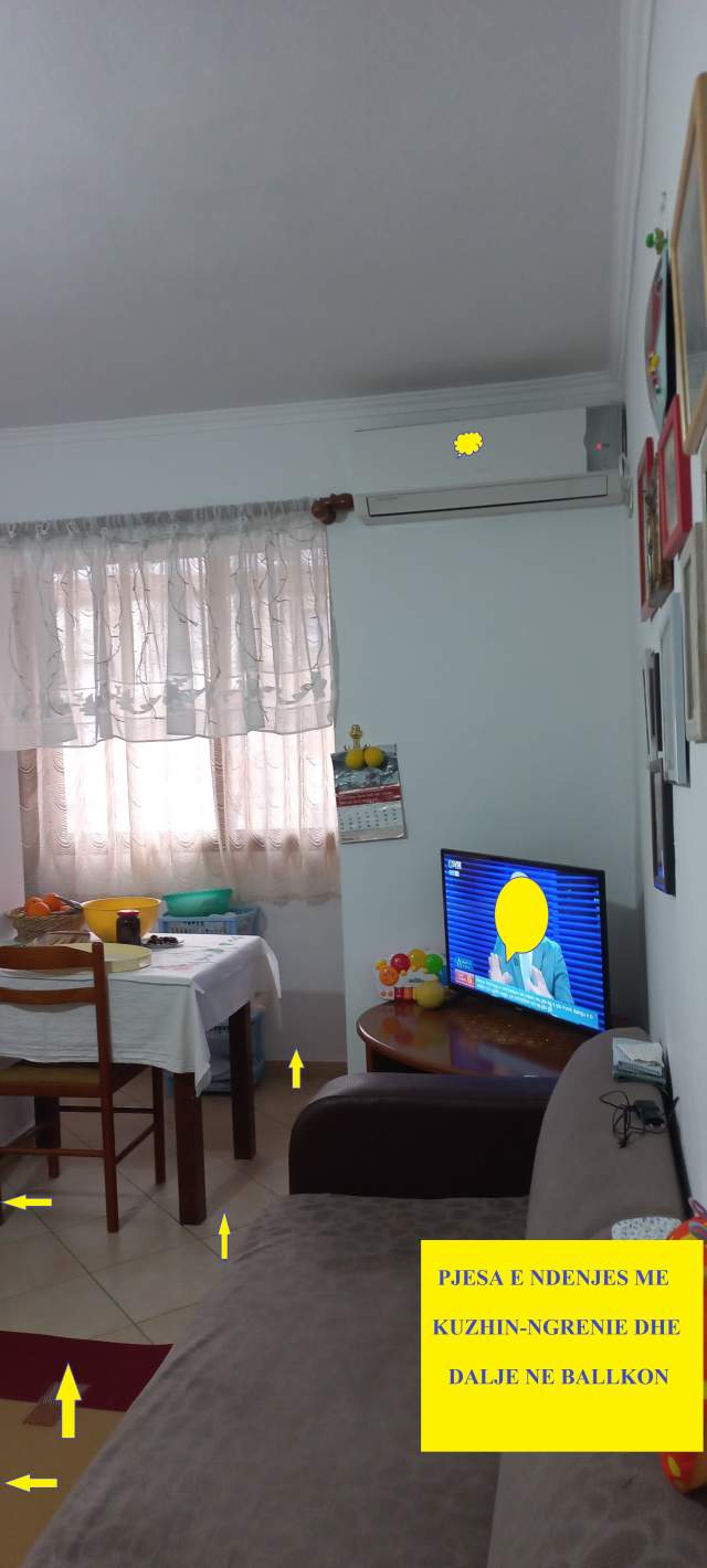 Elbasan, Shitet Apartament i rinovuar, tip 2+1, kati 4, pallat ekzistus 5-kate,tulle plotë, 70m², Cmimi 50'000€, në rr. Cen Jolldashi, 200m nga Unaza Elbasanit dhe 300m nga Normalja / Pedagogjikja