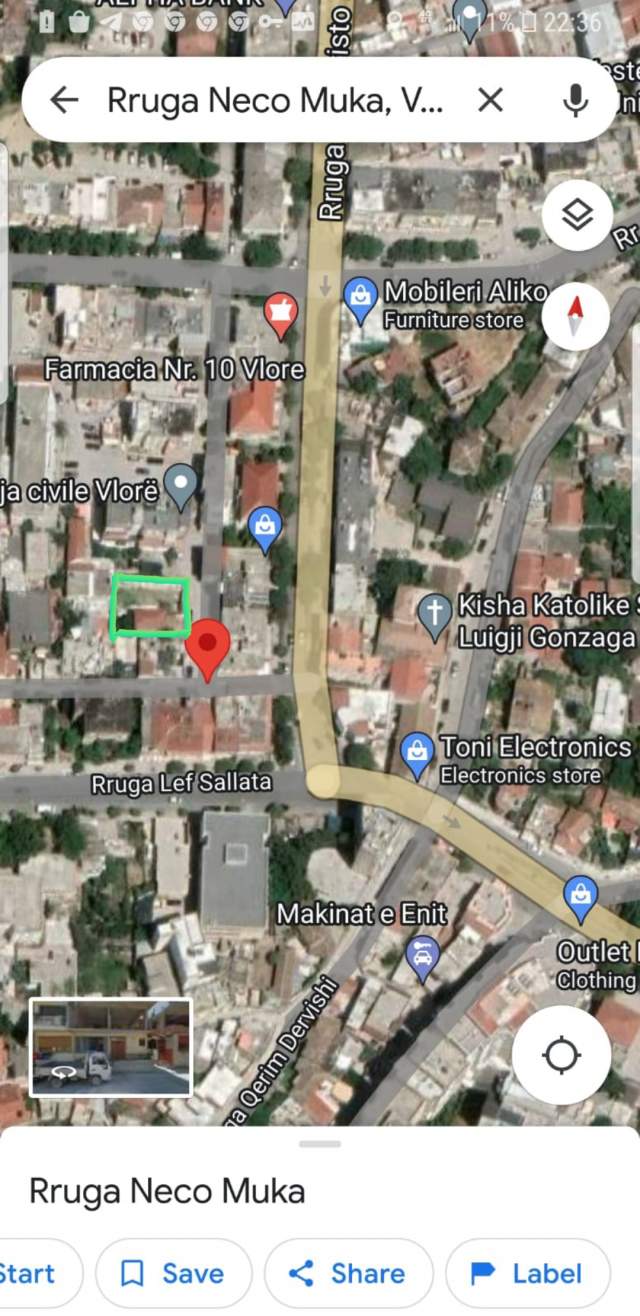 Vlore, shes truall 400 m²  dhe shtepi 2 kateshe, 150.000 Euro
